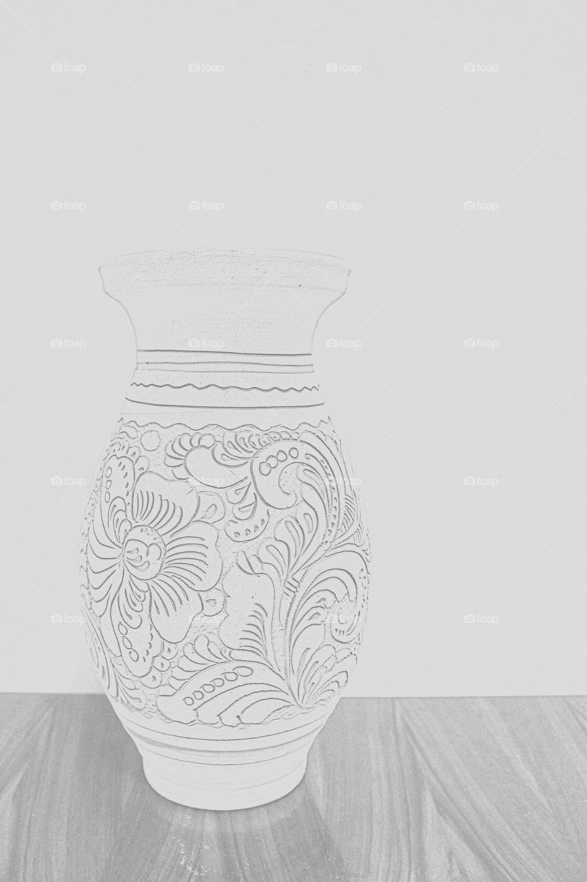 white pottery vase