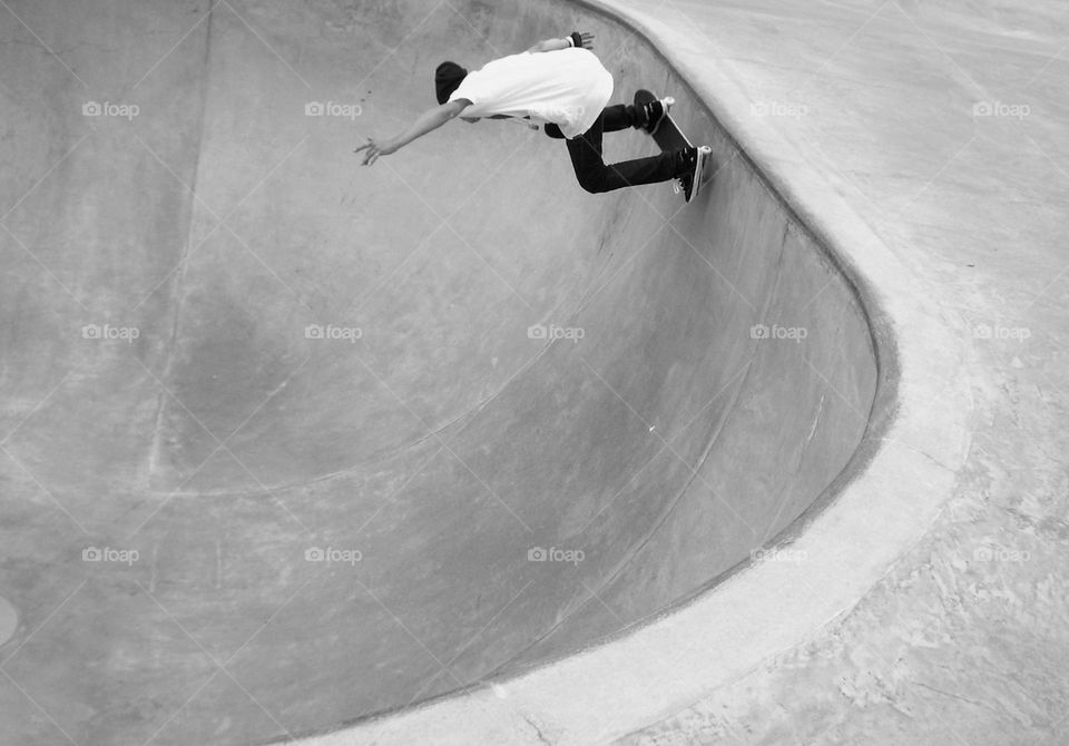 Skate boarding b&w