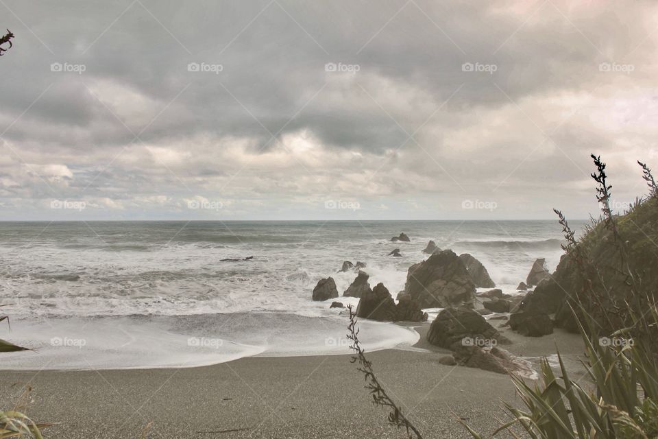 Wave at the beach at dawn