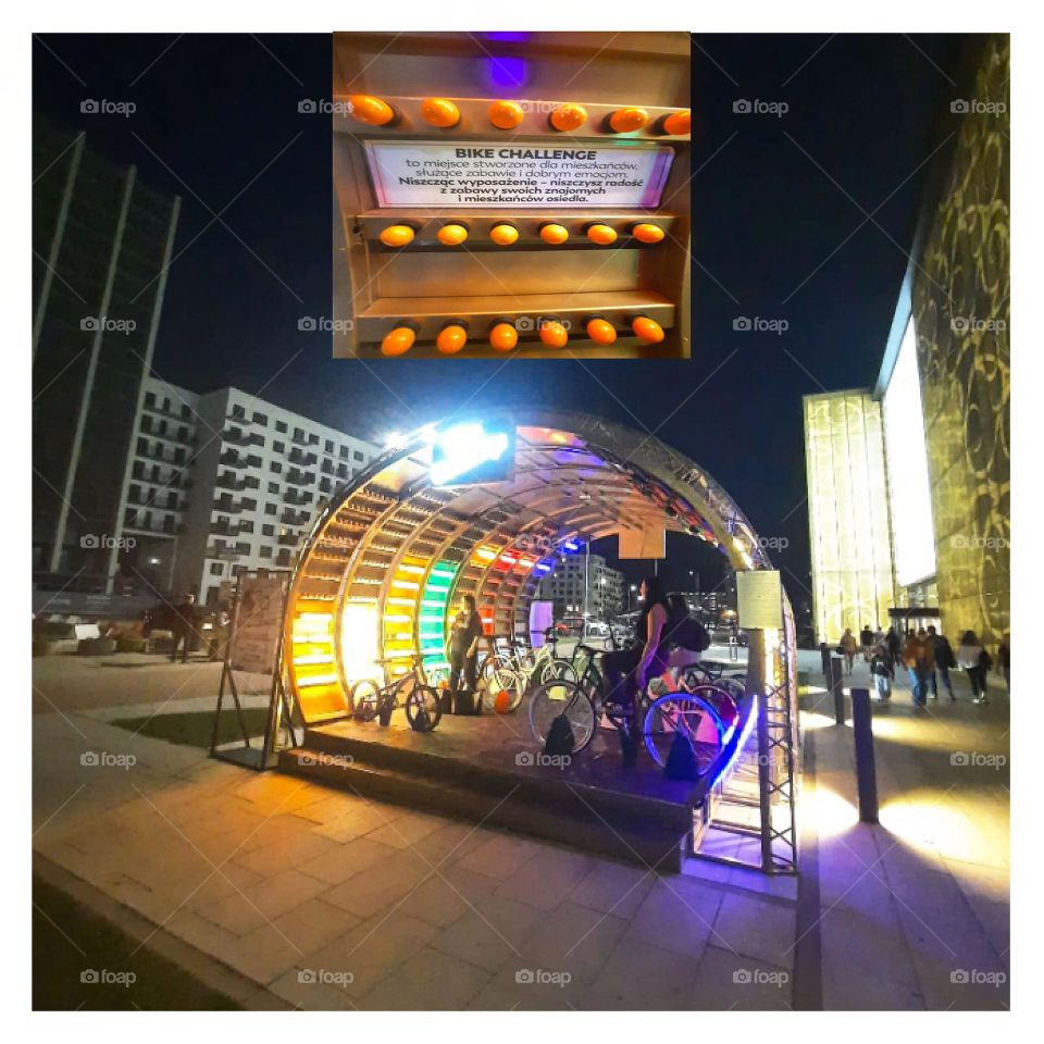 Bike Challenges Exercise with Vibrant Lighting