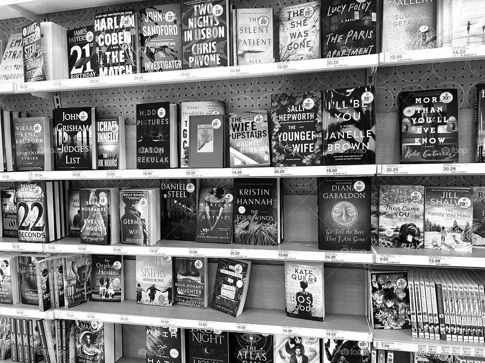 Library books on the shelf