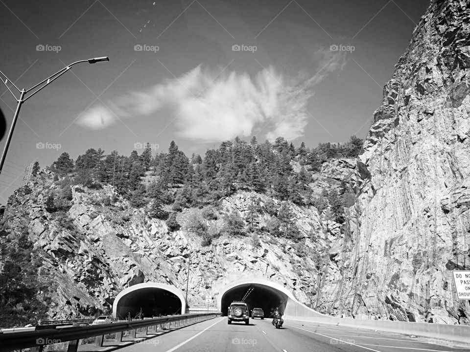 on the road   Colorado  tunnel