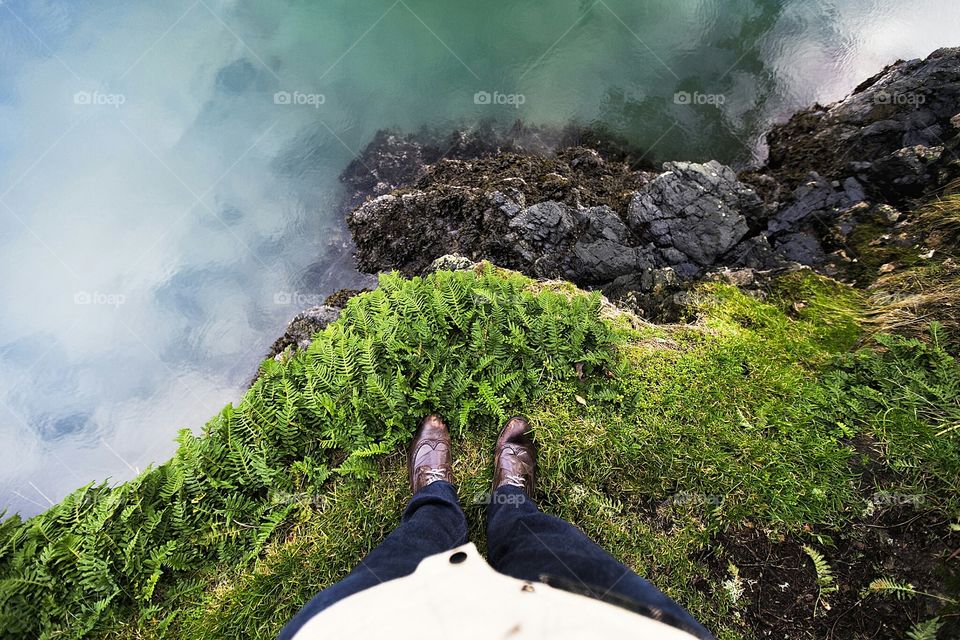 Looking Down at the Ocean