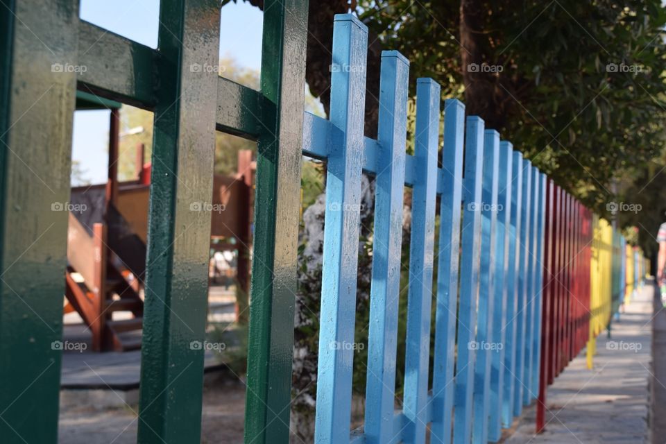 Multicolored fence