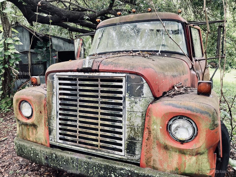Old truck in color