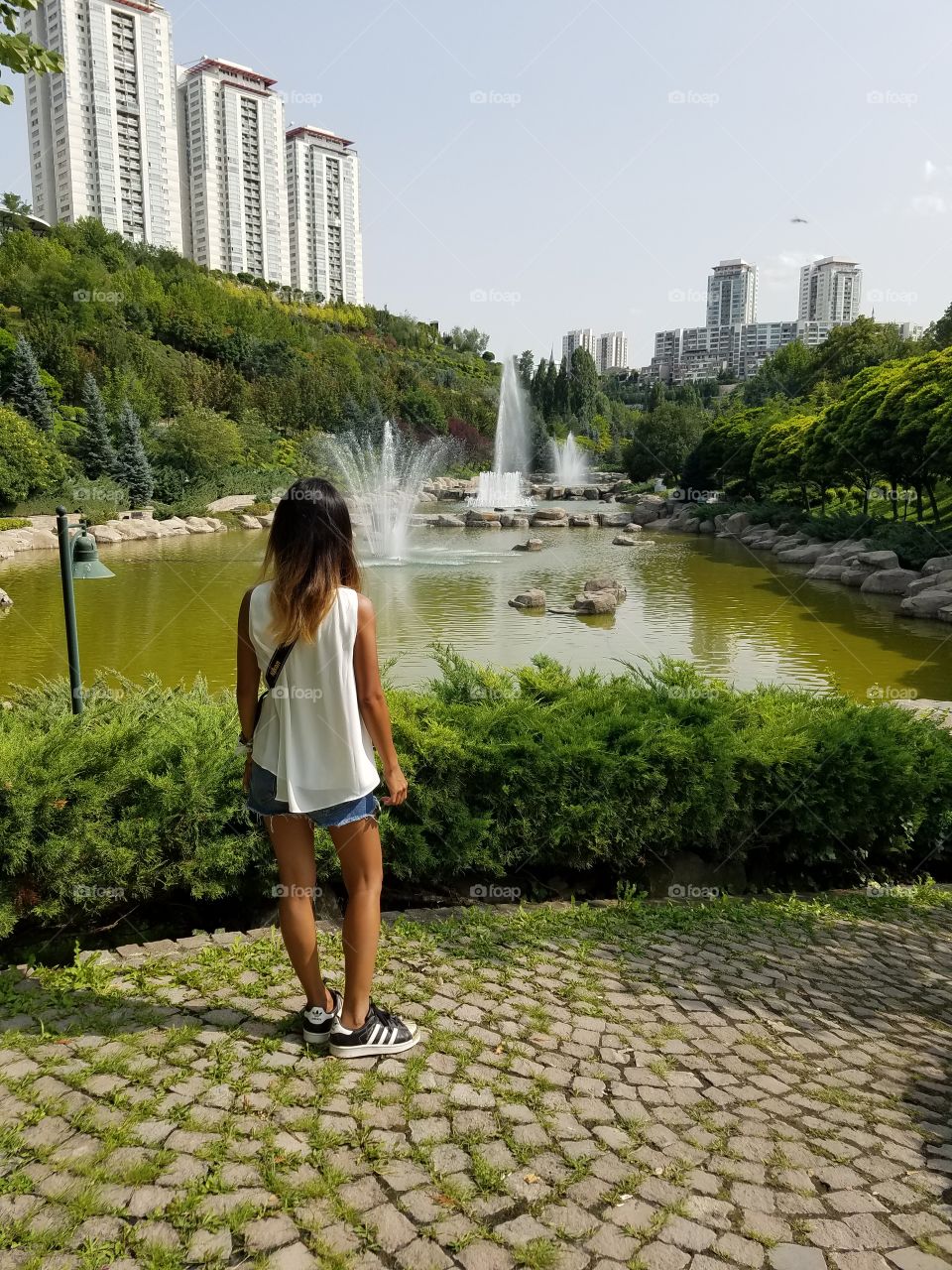 Ann enjoying the view of the dikman vadesi park in Ankara Turkey