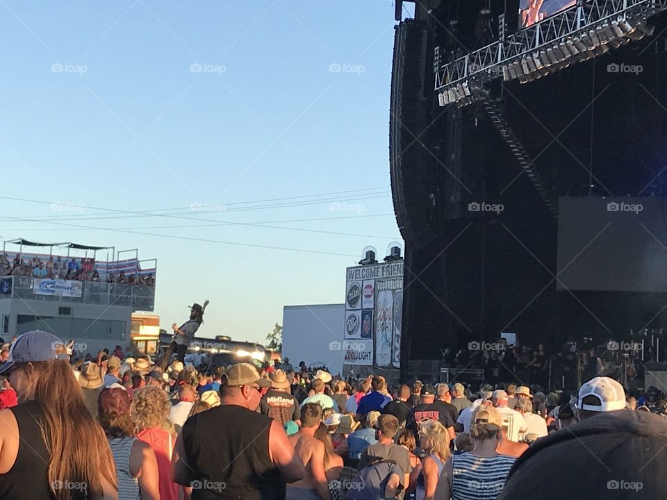 Country concert crowd and stage in Ohio 