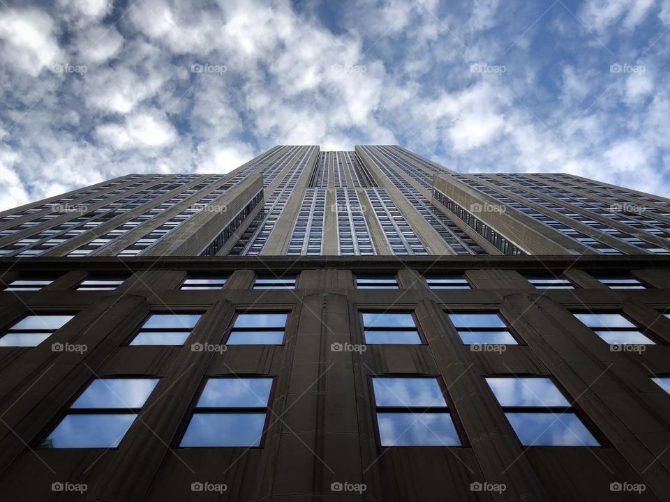 Empire State Building, view from the 34th Street, looking up.