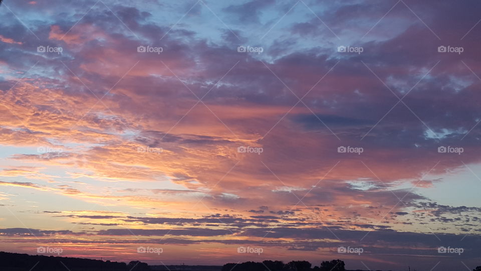 fluffy clouds in the morning