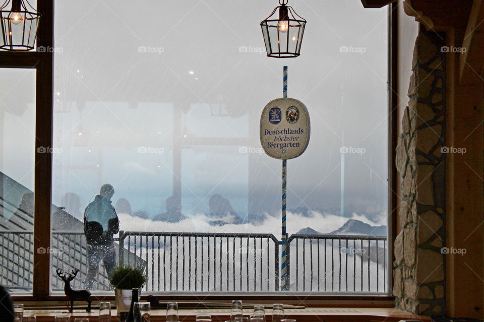 rainy day. raindrops on the window.