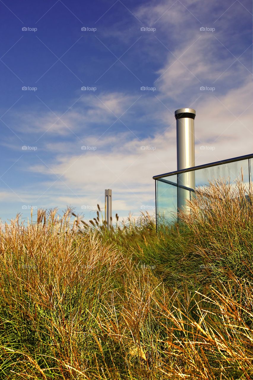 Grasses, Stacks & Clouds