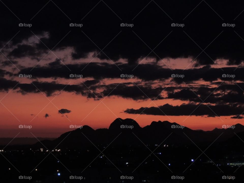 While the city sleeps the sky makes its show. Sunset, Macaé, Rio de Janeiro.