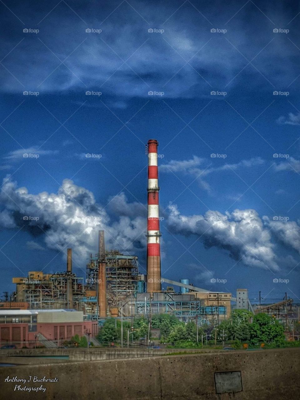 smokestack in Bridgeport,CT. a true landmark of the city