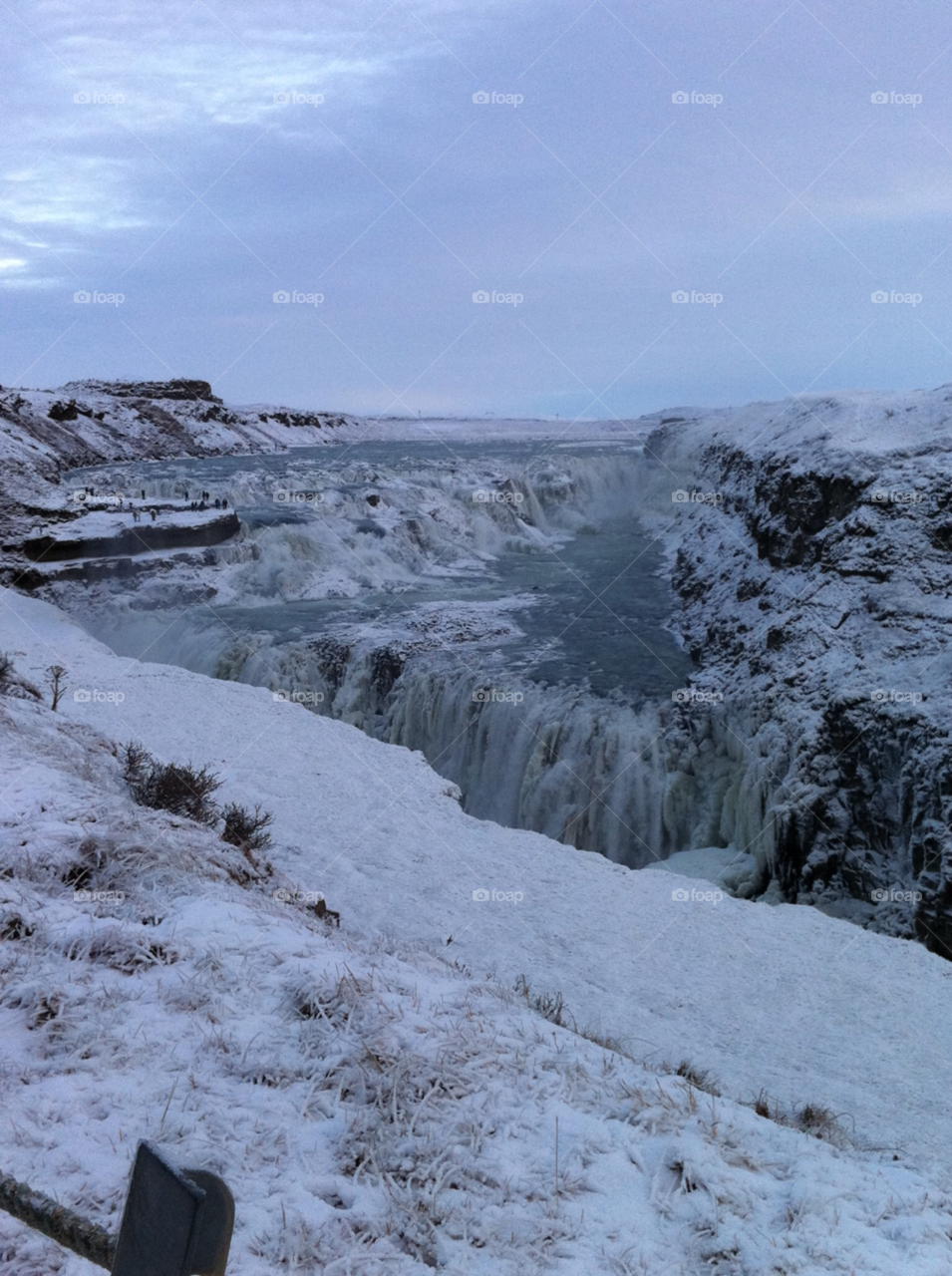 ice waterfall iceland frozen by stevebb