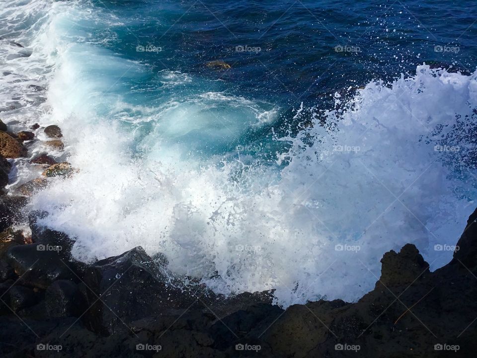 Big wave and sea foam