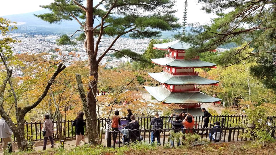 Japanese red temple