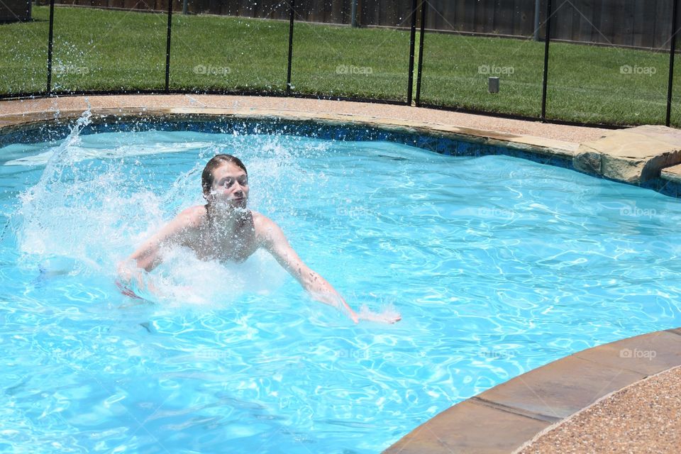 Jumping in the pool