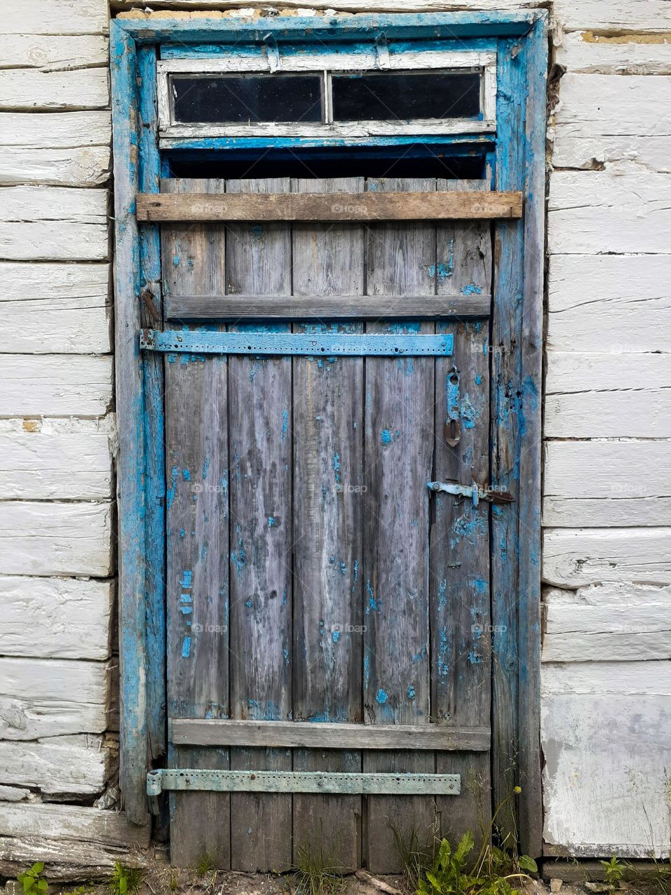 Ancient wooden door of a Ukrainian house