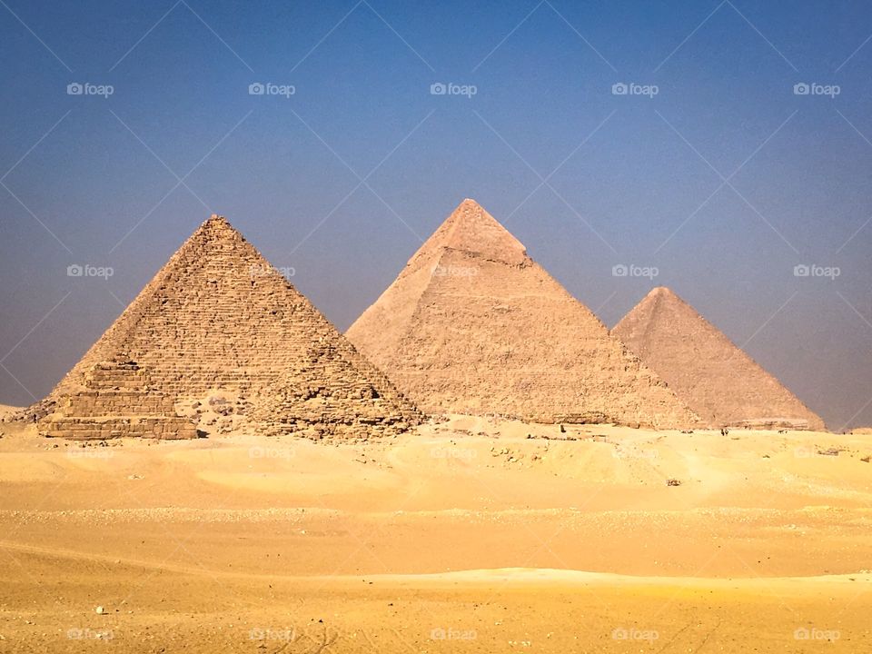 Close-up of pyramids