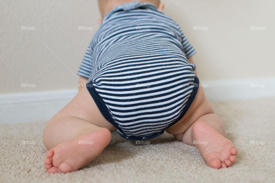 Cute baby crawling