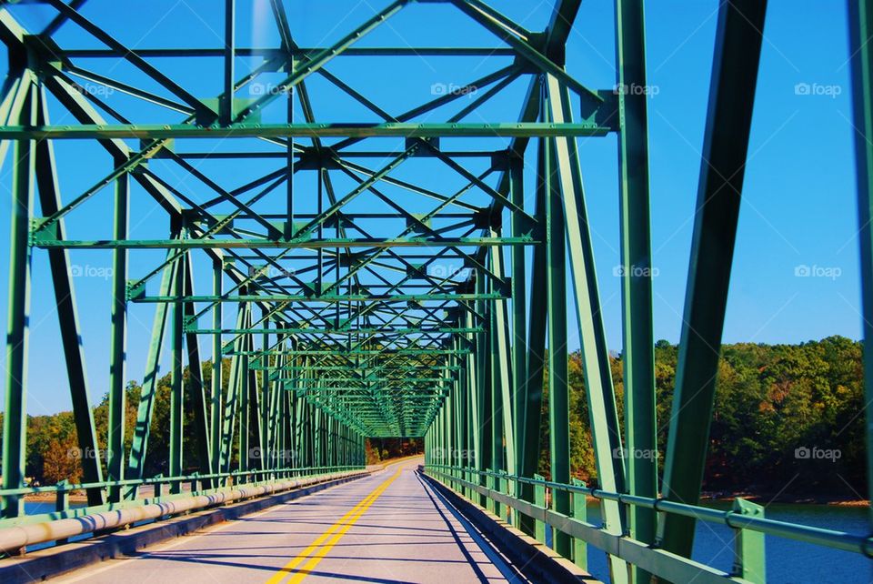 Steel covered bridge