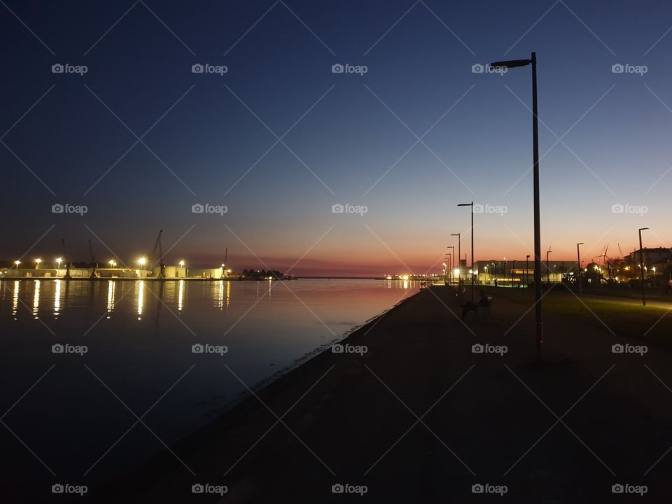 sunset by the riverside