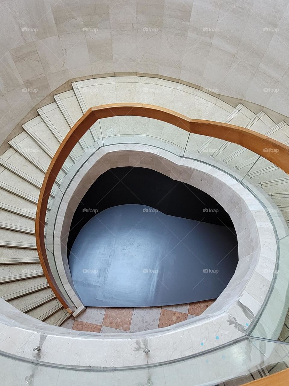 Spiral staircase in building