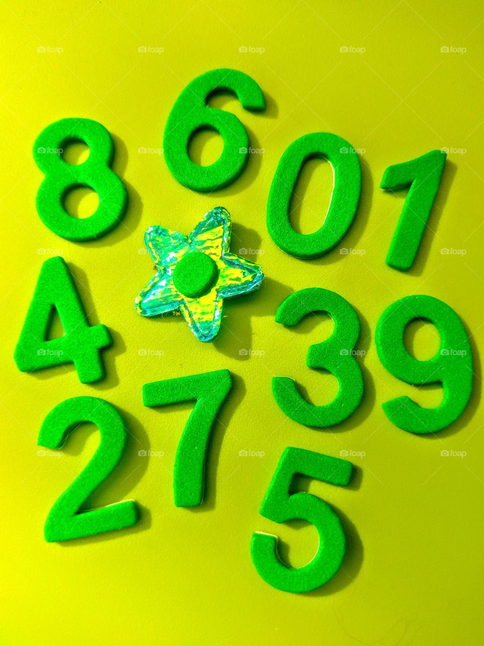 Green color numbers