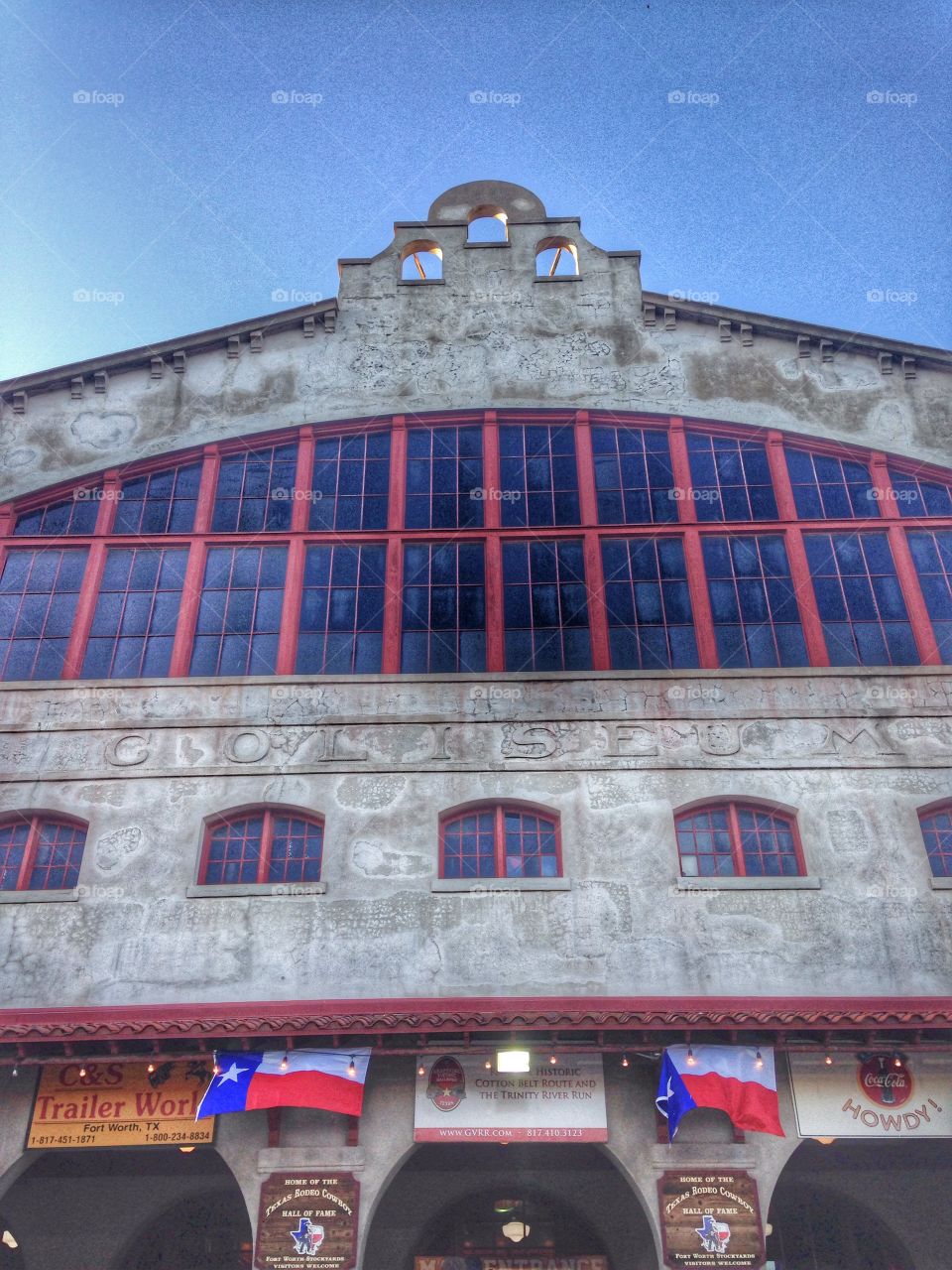 Old time rodeo. Rodeo coliseum at ft worth stockyards 