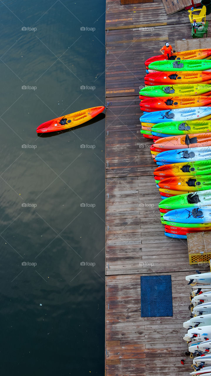 A Rainbow of Kayaks