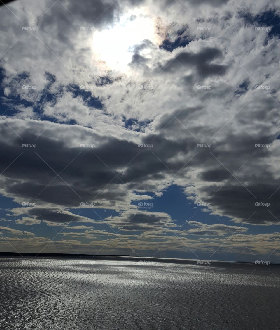 storm clouds over the bay