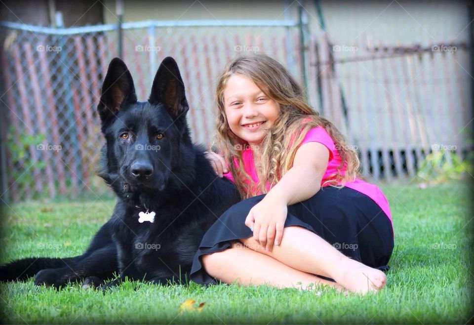 A girl and her pup. 