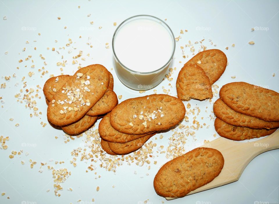 tasty food cookies with milk