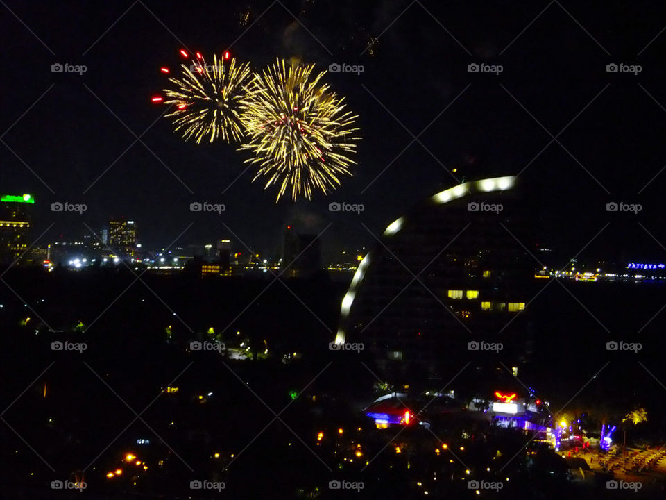 THE FESTIVAL FIREWORKS IN PATTAYA THAILAND