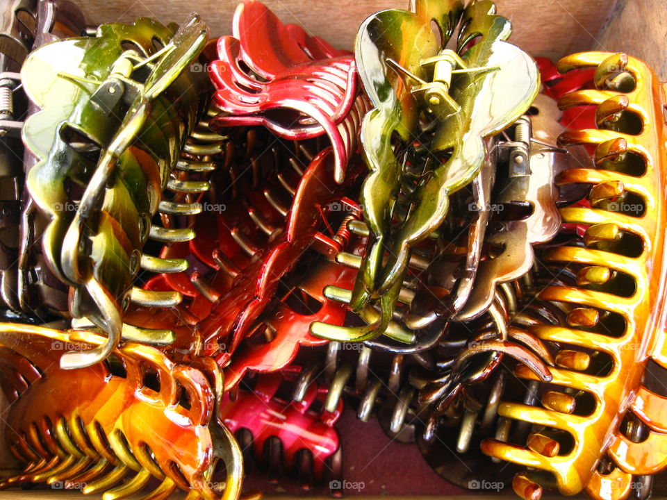 Hair clips. Clip hanger