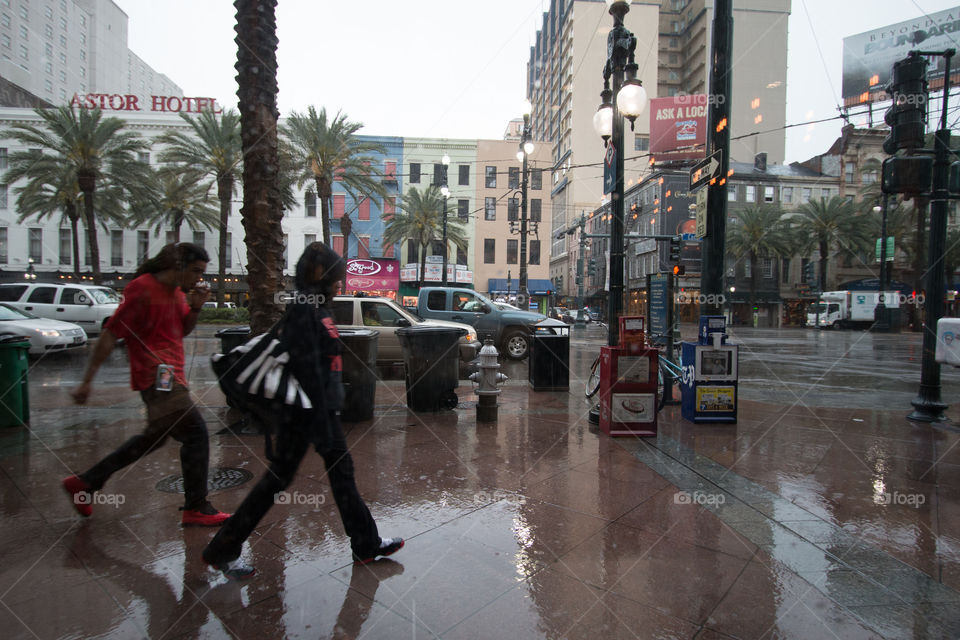 Street raining 