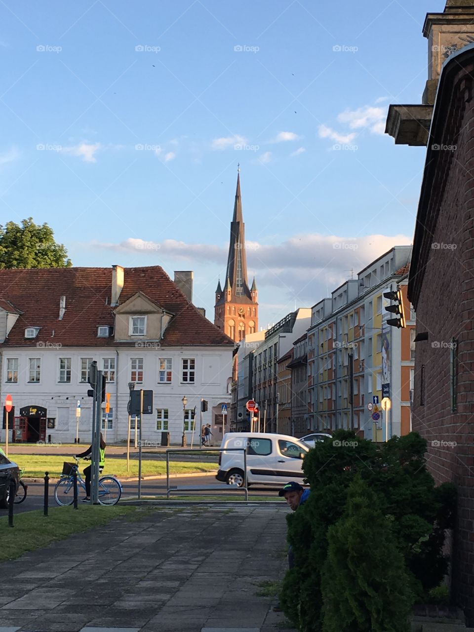 Szczecin in Poland in the evening