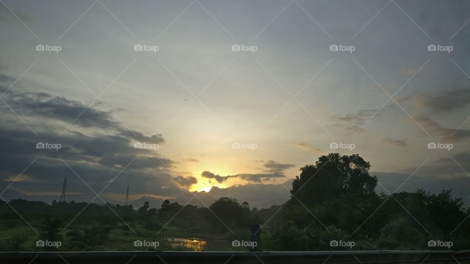 Sunset and clouds