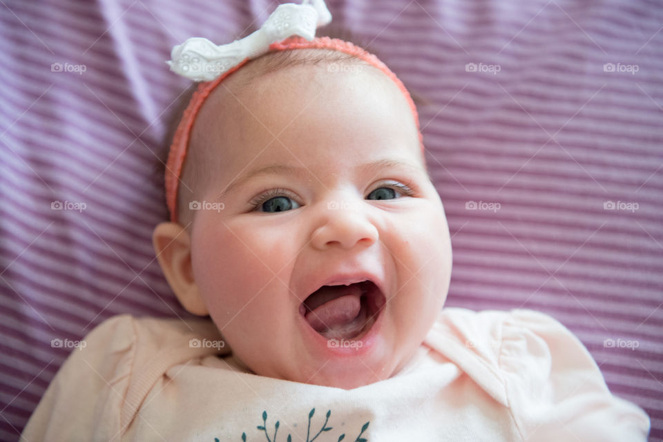 baby girl laughing