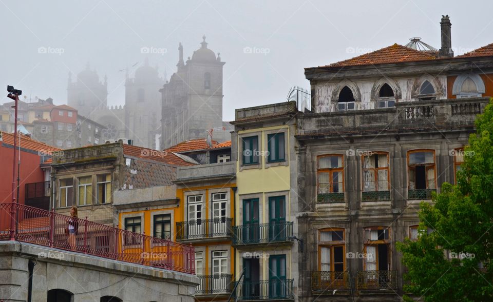 Foggy morning in Porto, Portugal