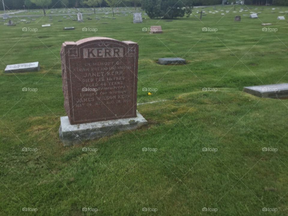 Headstone in the Cemetery 