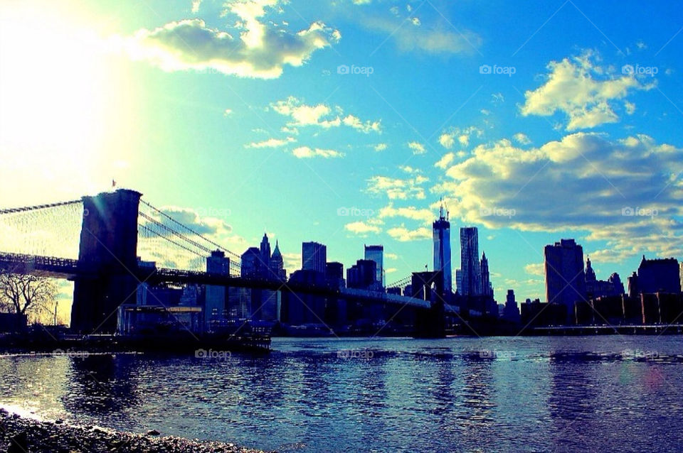 Manhattan seen from Brooklyn Beachside