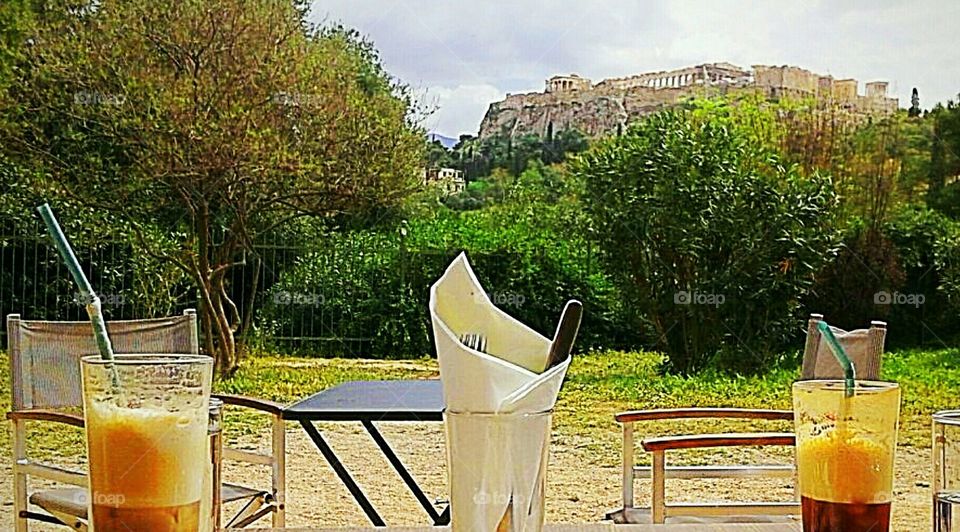 coffee time under the akropolis Athens, Greece