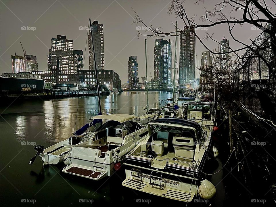 This is “Newtown Creek” by the “Pulaski Bridge” in LIC, Queens in early December 2023. Across the water there is “Greenpoint”, Brooklyn on the left, LIC as well as “Manhattan” on the right. Hypnotic Productions