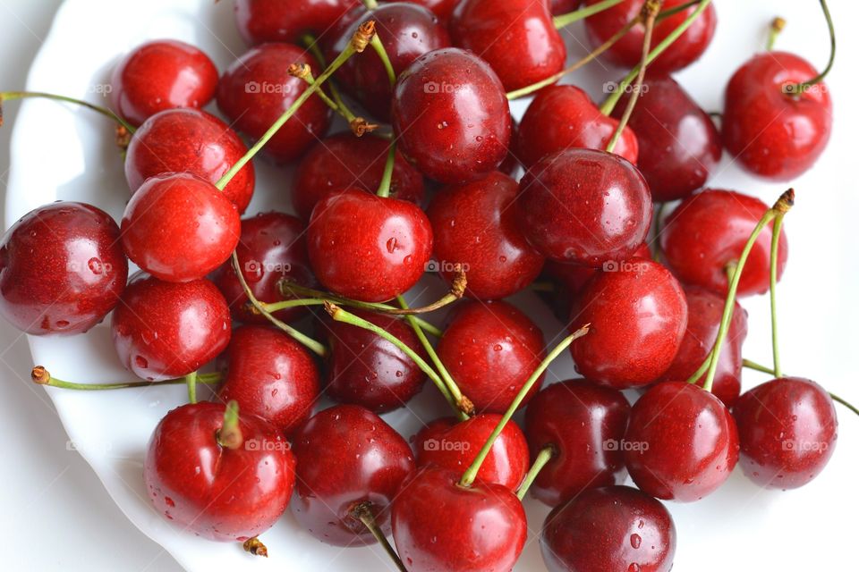 red cherry tasty healthy summer food