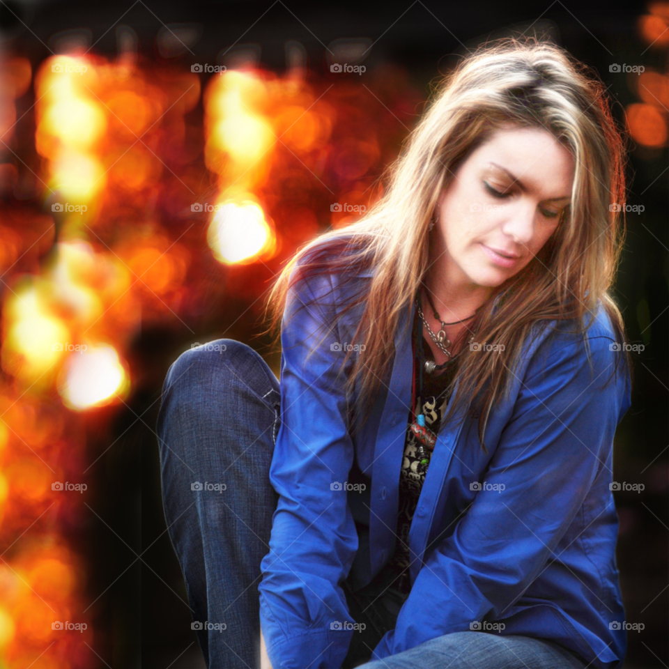 woman face model sunset by lightanddrawing