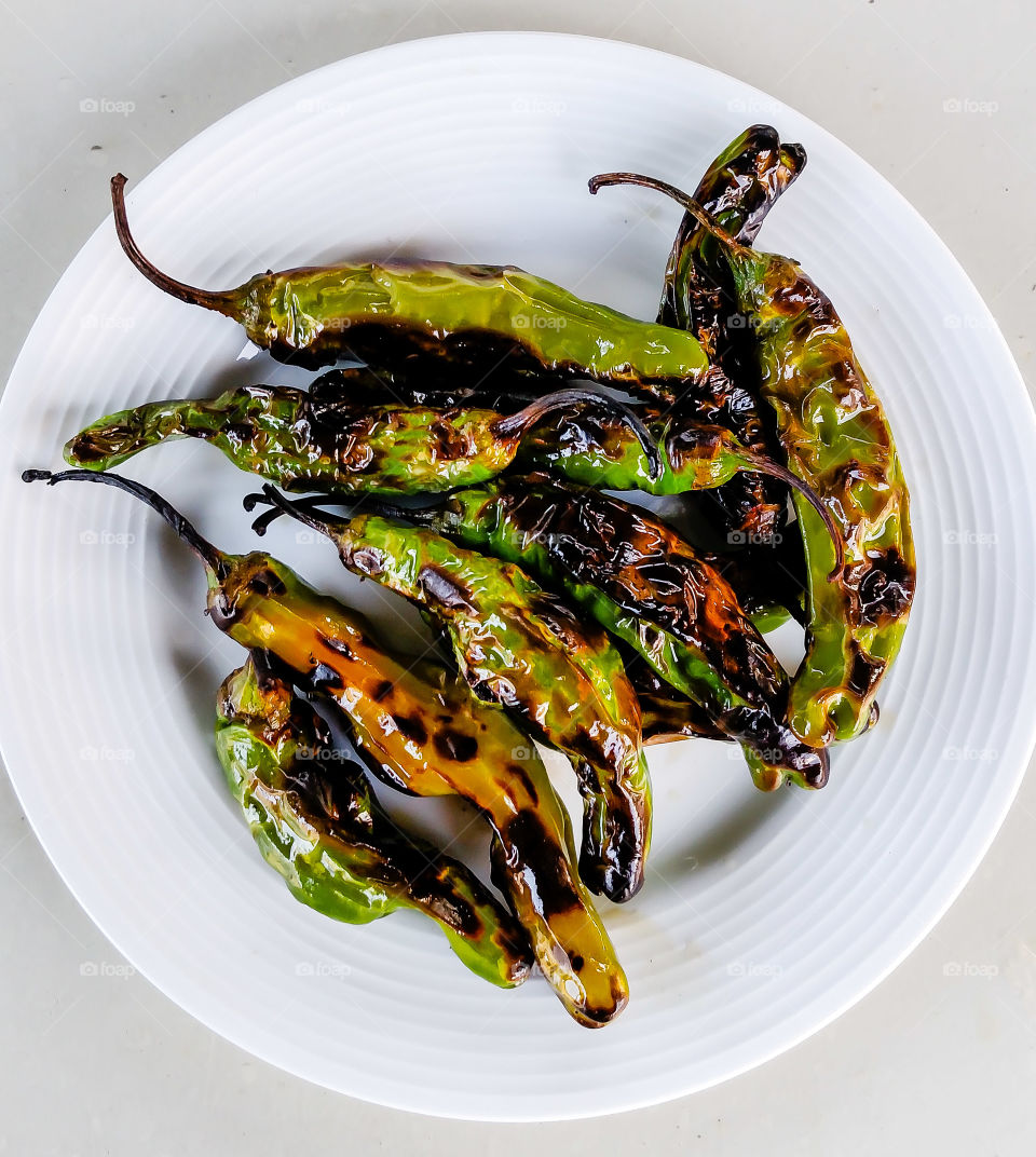 peppers on a plate.