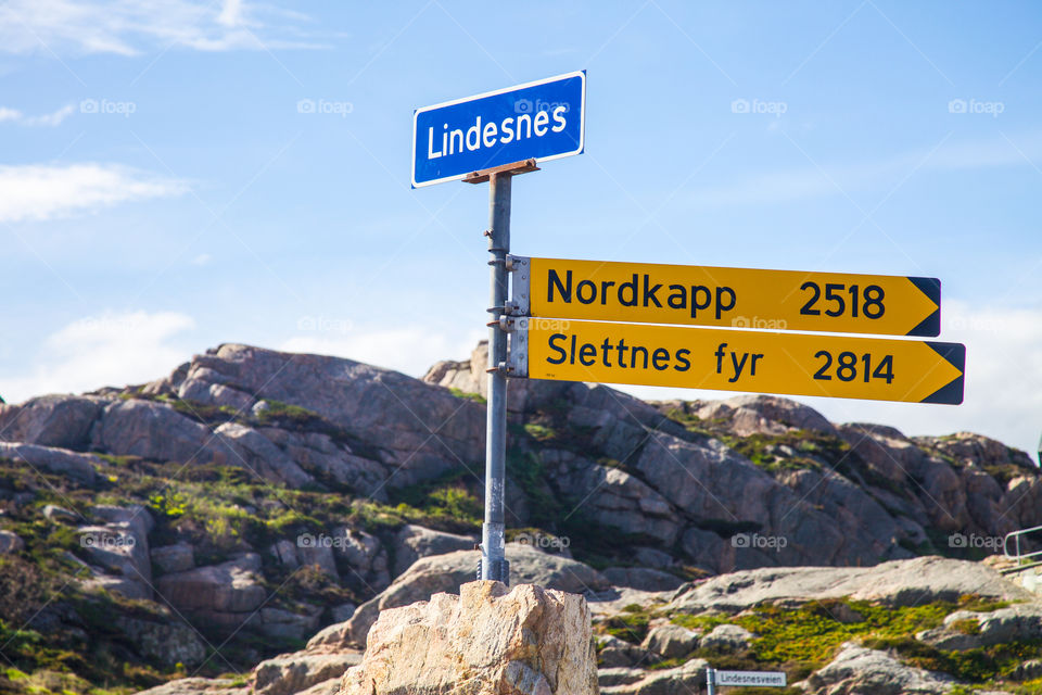 Norwegian landmark signs. 