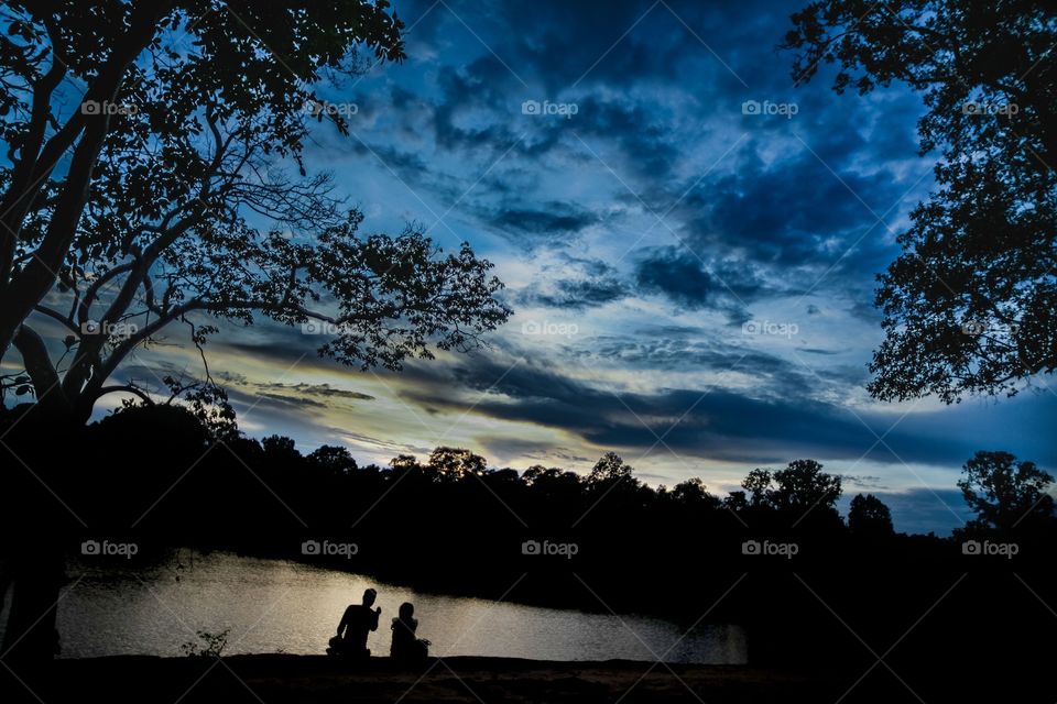 The couple at the evening . This picture I capture in Siem reap near Angkor wat temple.