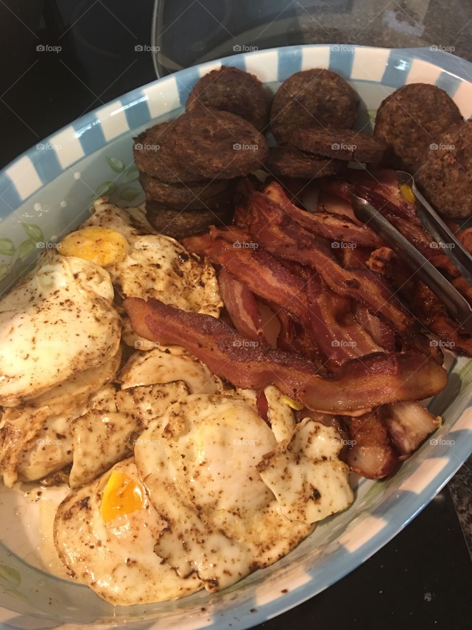 Egggs bacon and sausage 